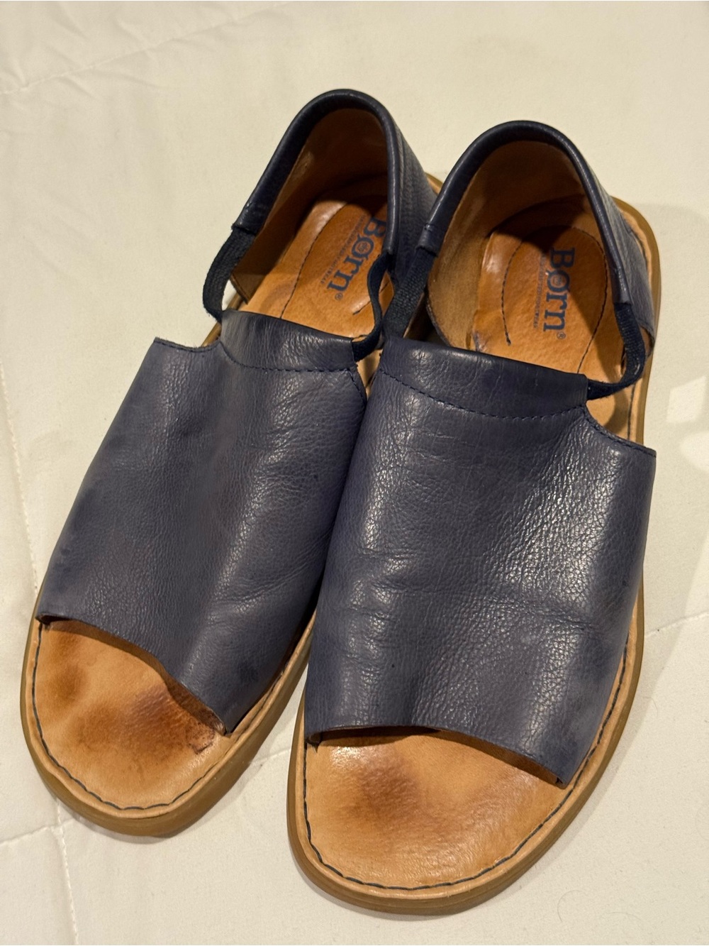Frye Navy Leather Open-Toe Women’s Sandals